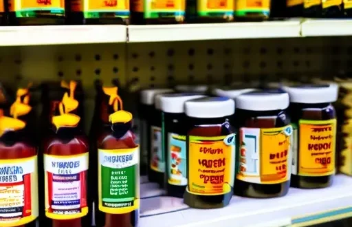 Полка с натуральными инсектицидами: масло нима, Bt и энтомопатогенные грибы на витрине магазина